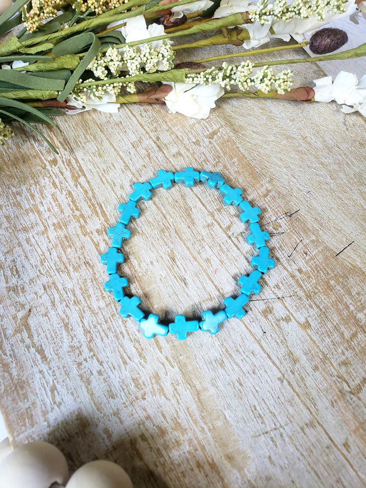 Turquoise Cross Bracelet