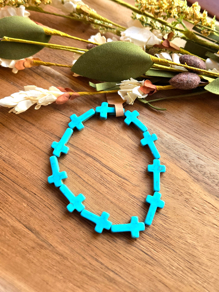 Bold Faith Turquoise Cross Bracelet