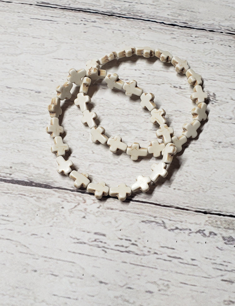 White Cross Bracelet