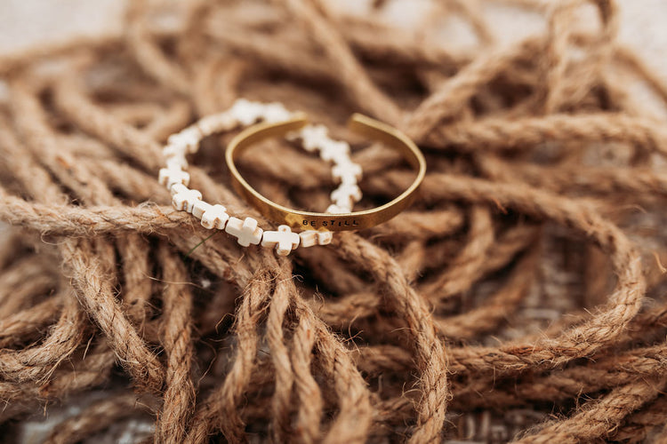 White Cross Bracelet