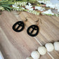 Black Circle Cross Earrings