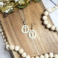Ivory Circle Cross Earrings