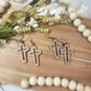 Wooden Hollow Cross Earrings