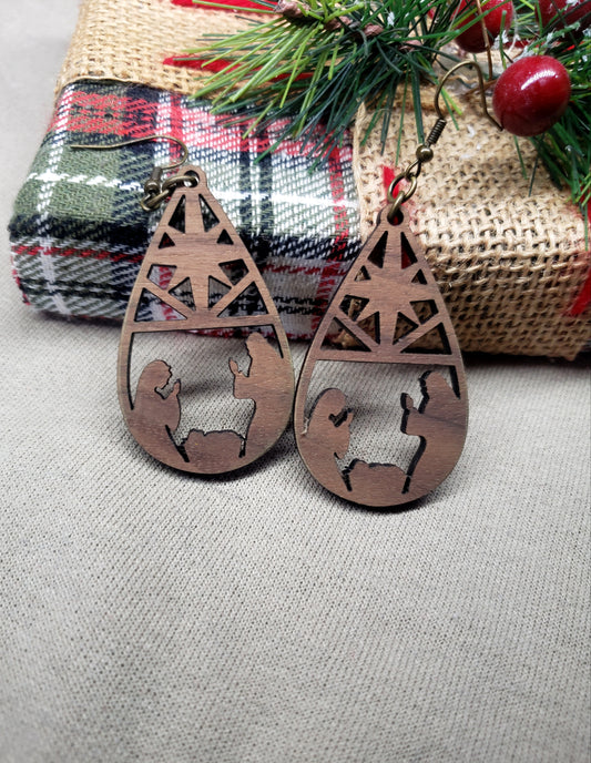 Teardrop Nativity Earrings