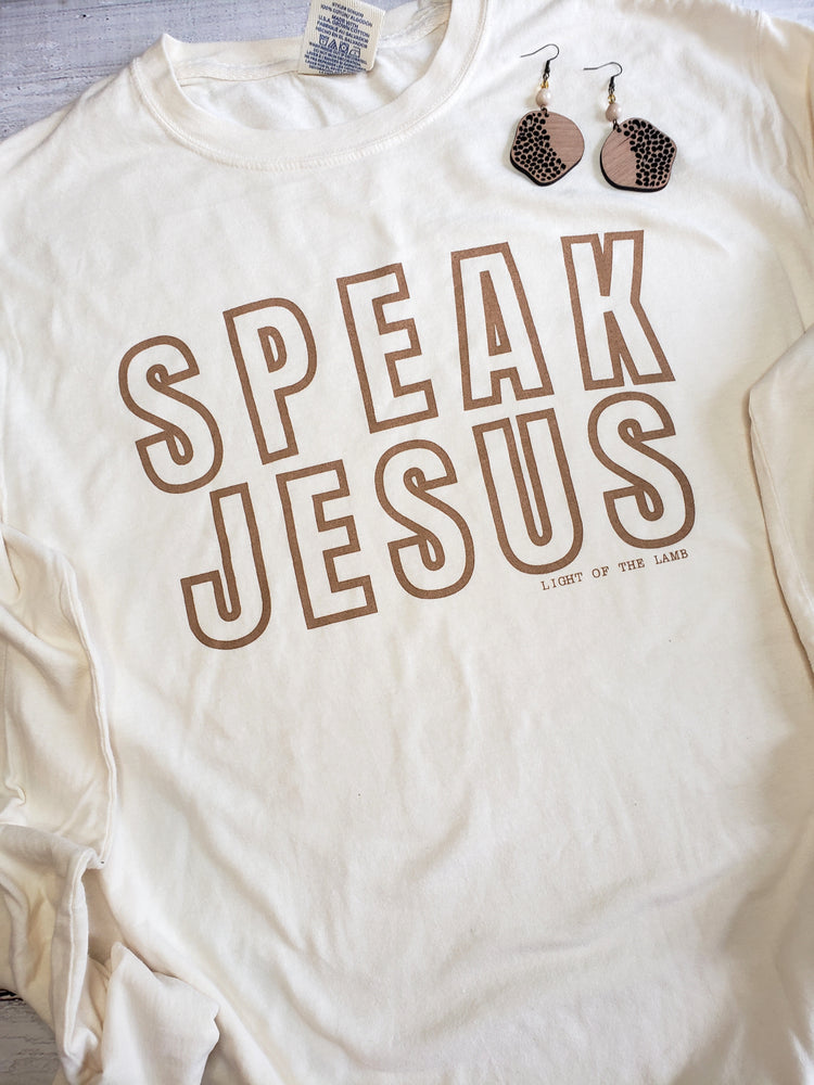 Speak Jesus Comfort Wash LS Tee