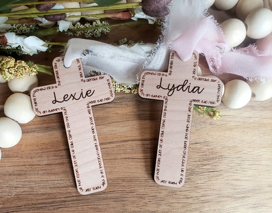 Engraved Personalized Cross Easter Tag