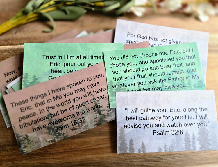 Woodland Personalized Scripture Cards