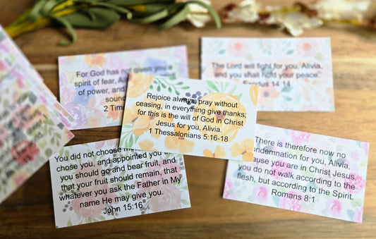 Floral Personalized Scripture Cards