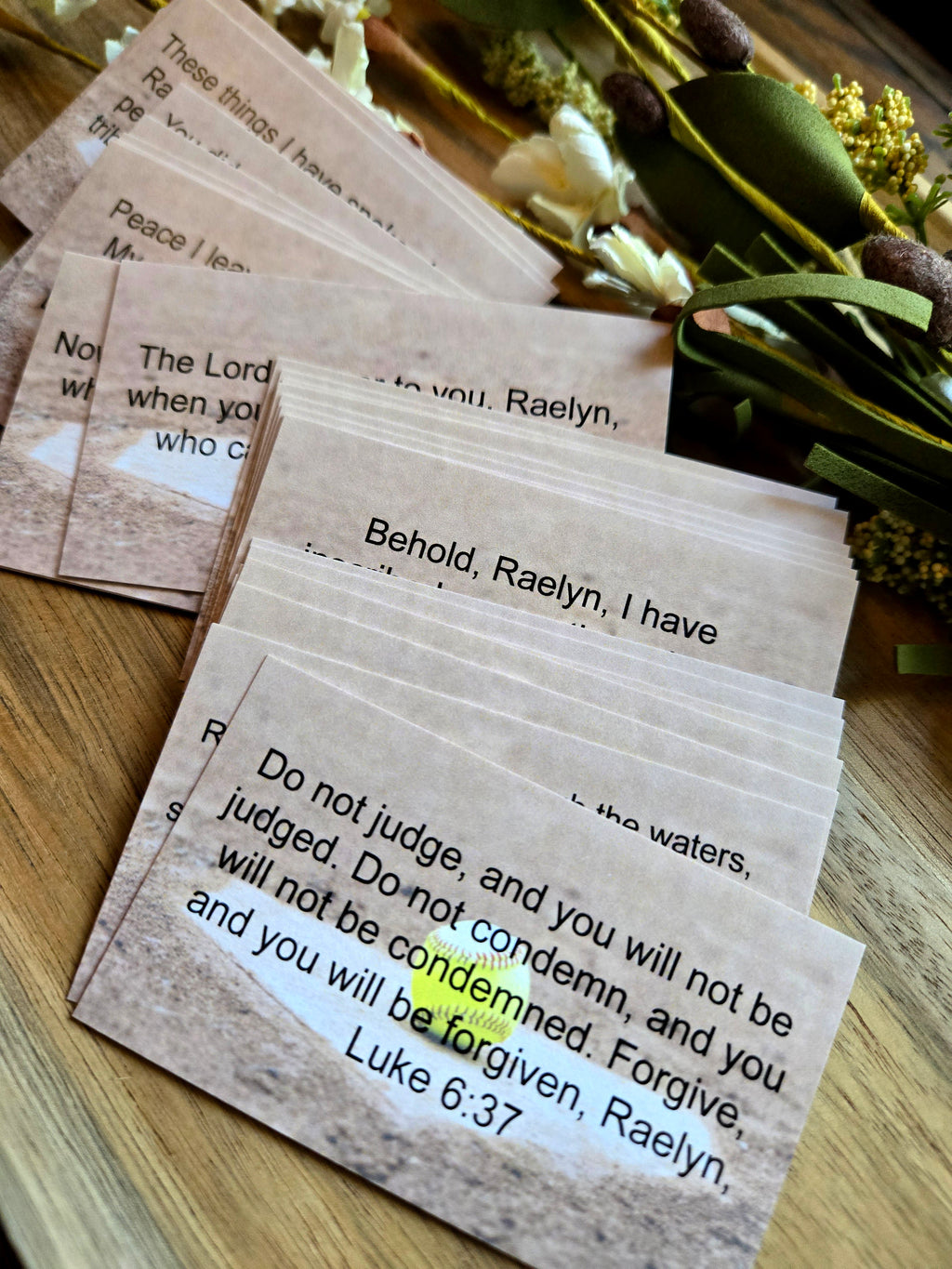 Personalized Scripture Cards - Softball