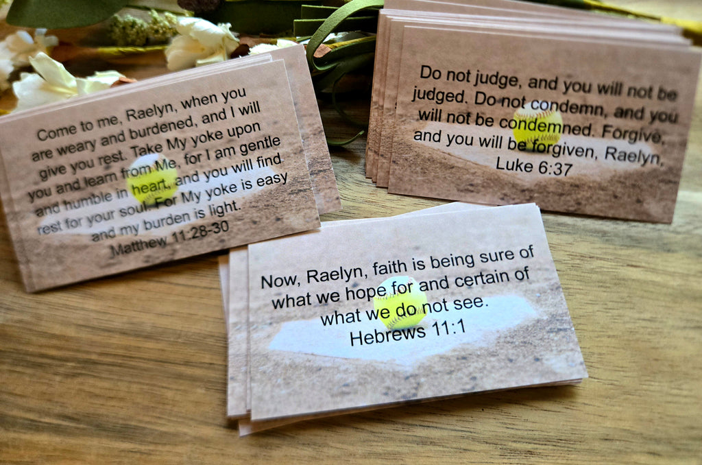 Personalized Scripture Cards - Softball