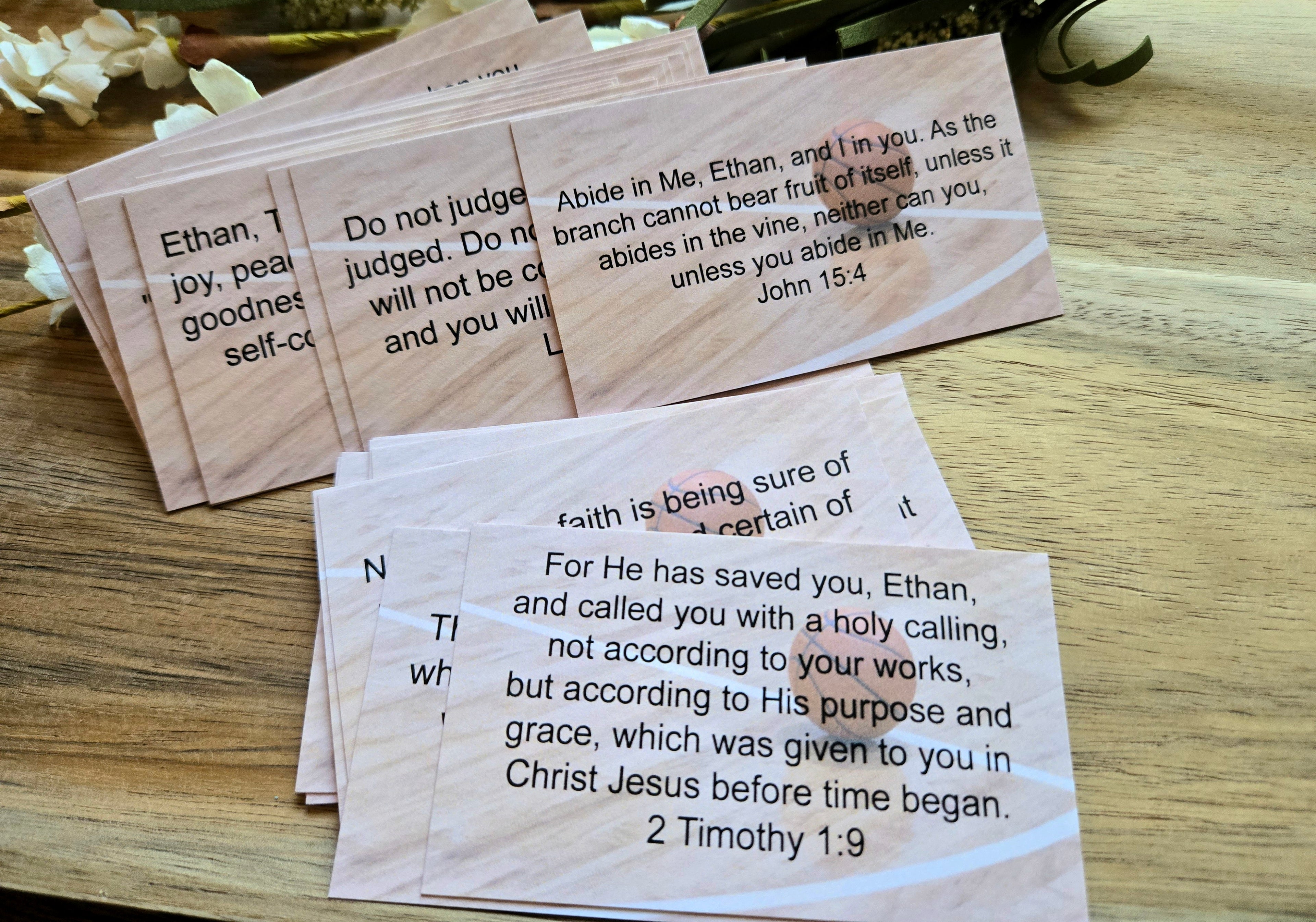 Personalized Scripture Cards - Basketball