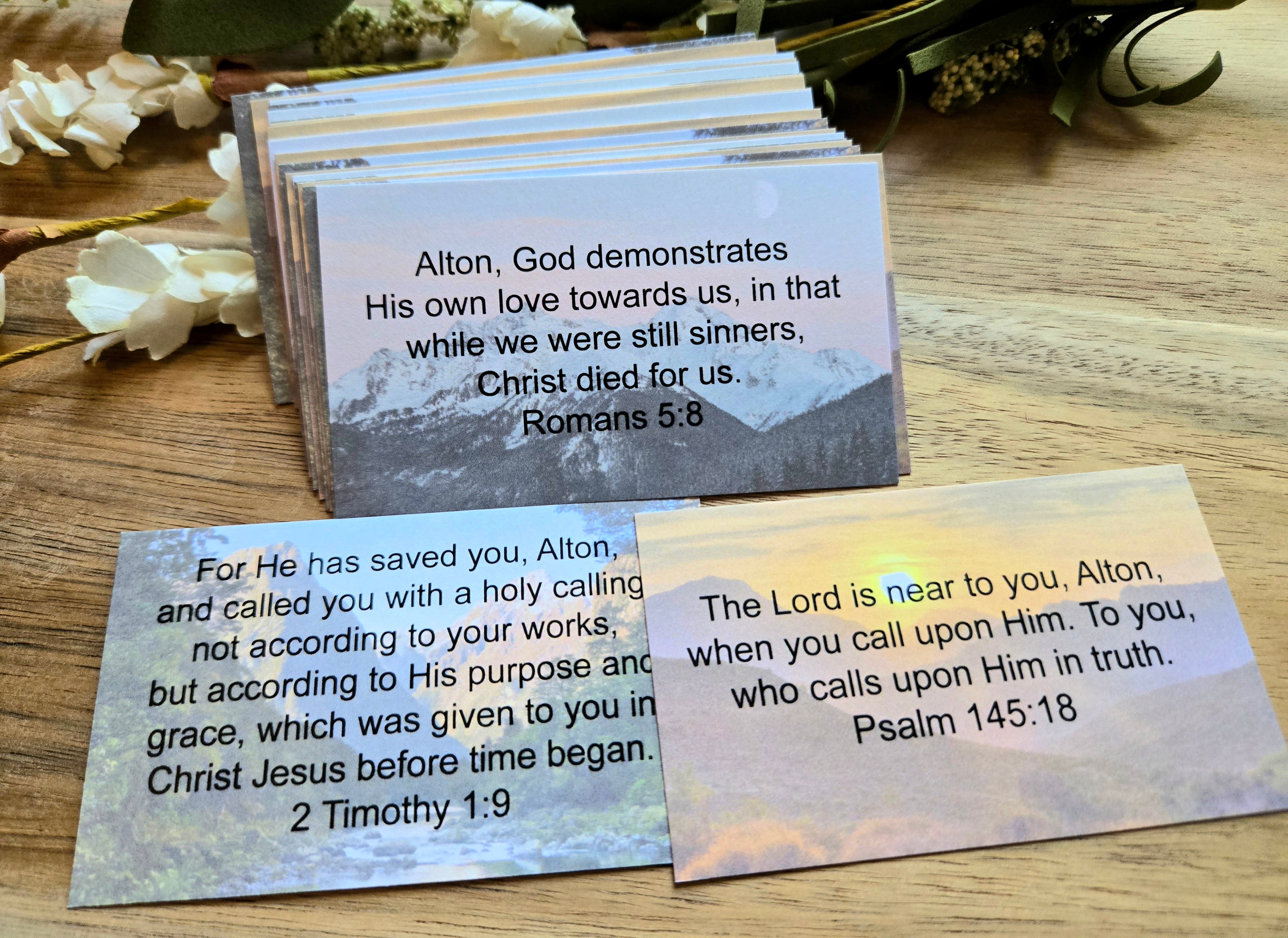 Personalized Scripture Cards -  Mountains