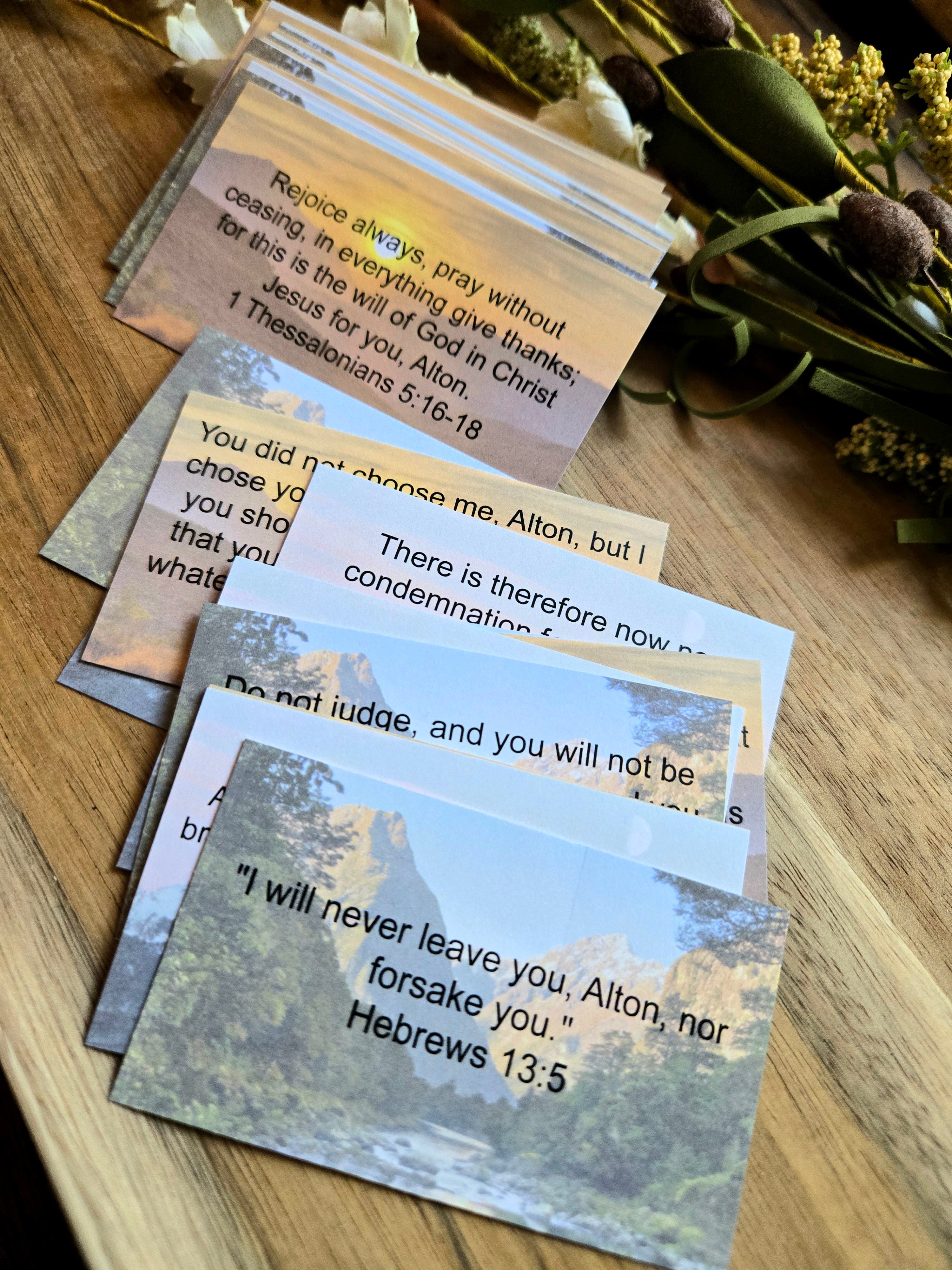 Personalized Scripture Cards -  Mountains