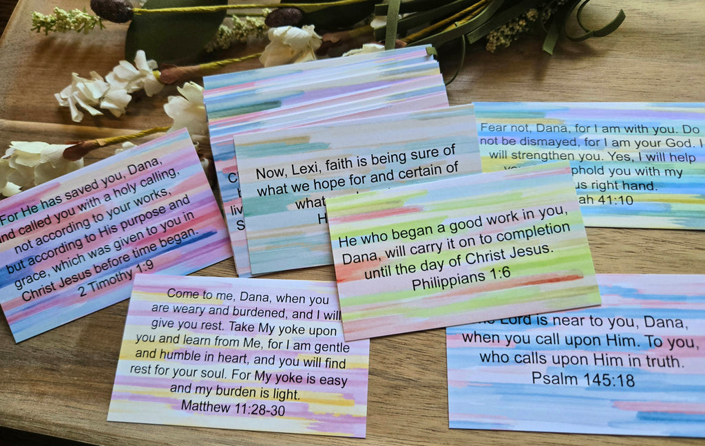 Personalized Scripture Cards - Bright Watercolor