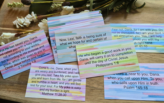 Personalized Scripture Cards (Bright Watercolor)