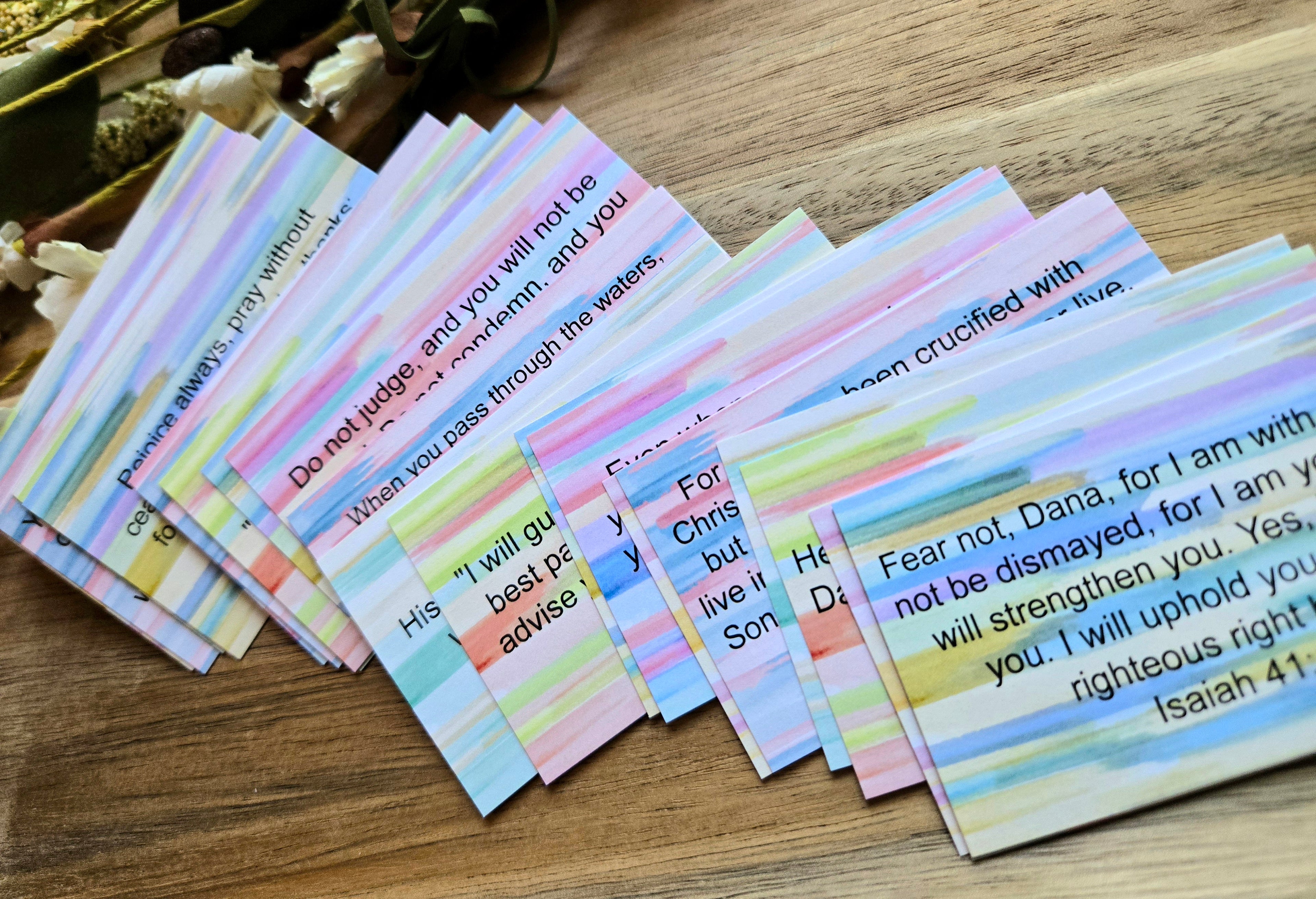 Personalized Scripture Cards - Bright Watercolor