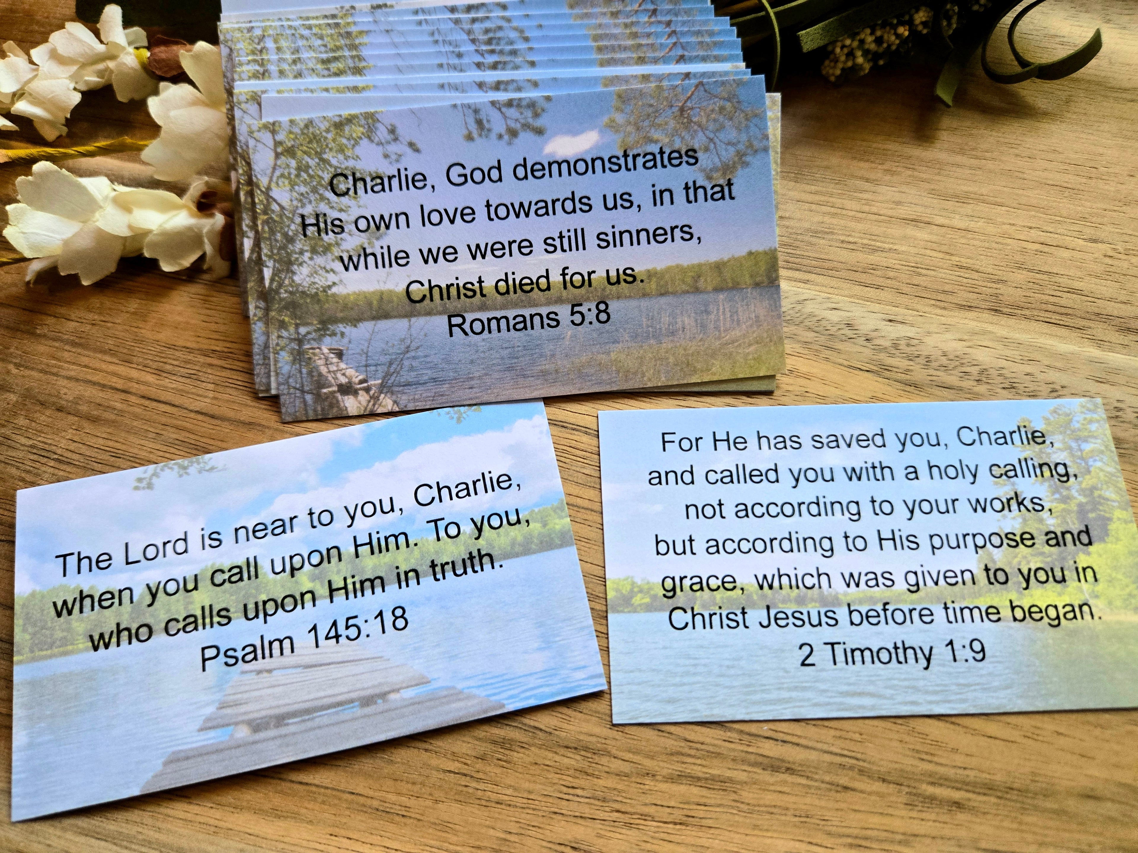 Personalized Scripture Cards - Lake