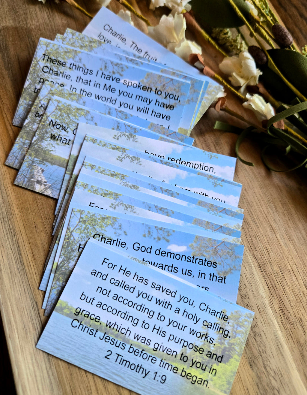 Personalized Scripture Cards - Lake