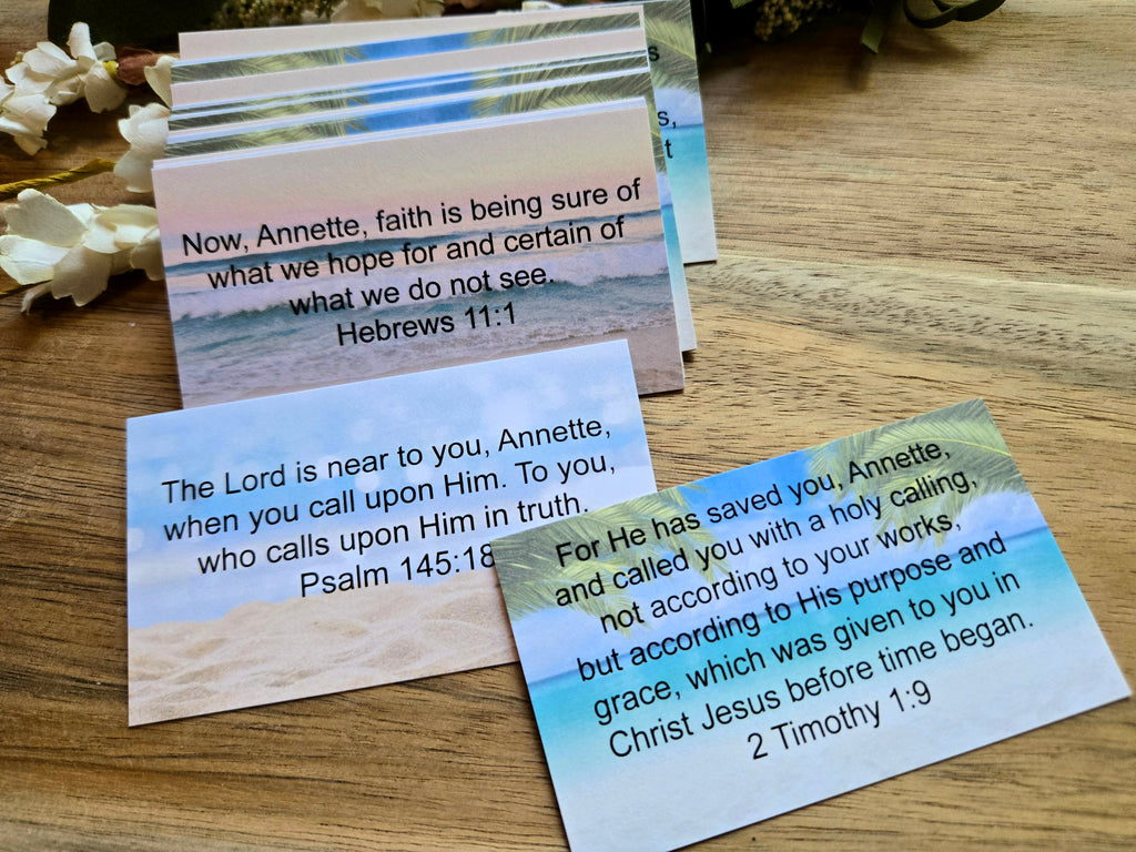 Personalized Scripture Cards - Beach