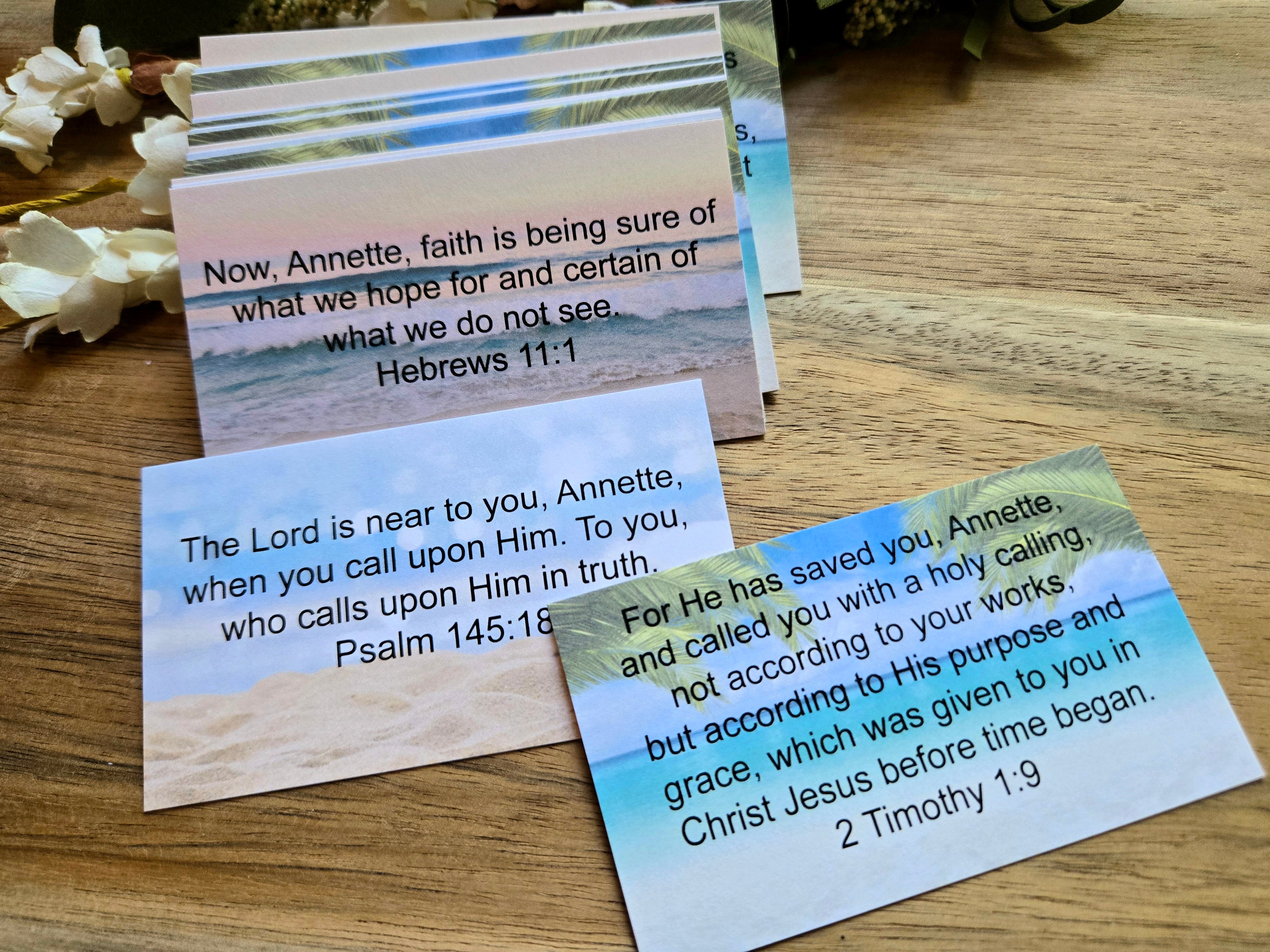 Personalized Scripture Cards - Beach