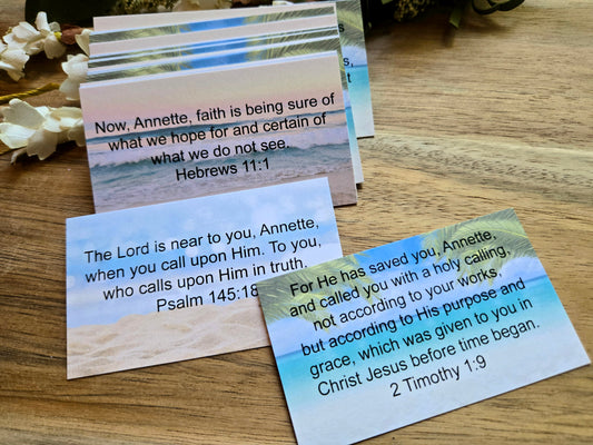 Personalized Scripture Cards (Beach)