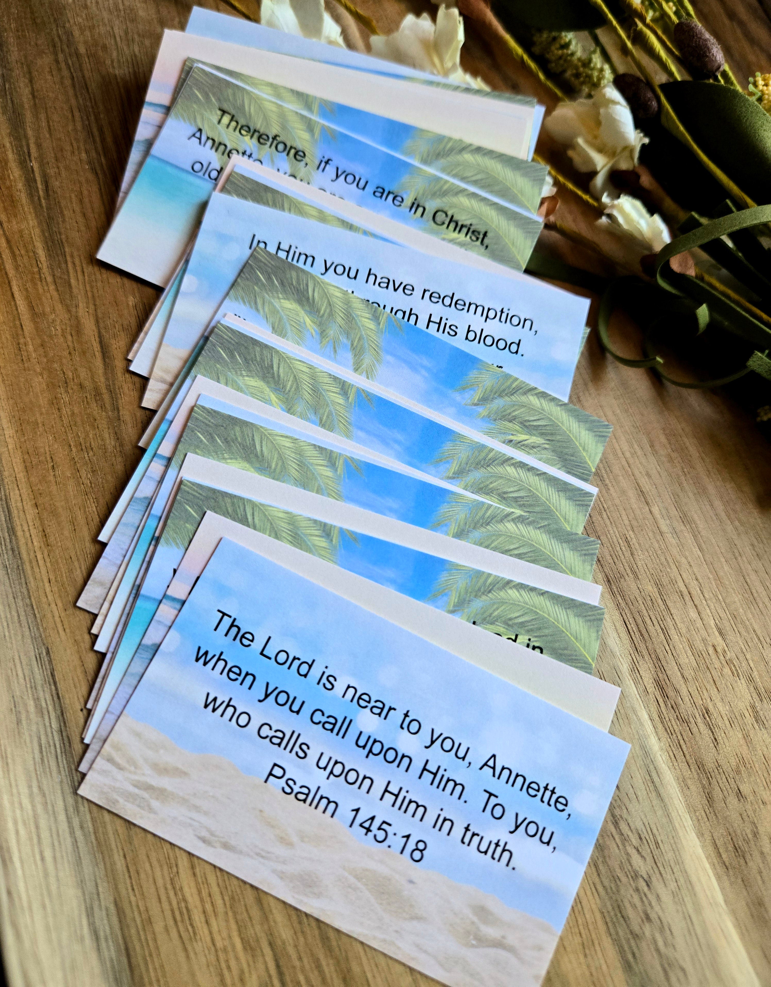 Personalized Scripture Cards - Beach