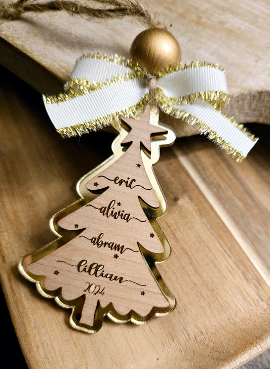 2024 Layered Tree Family Ornament