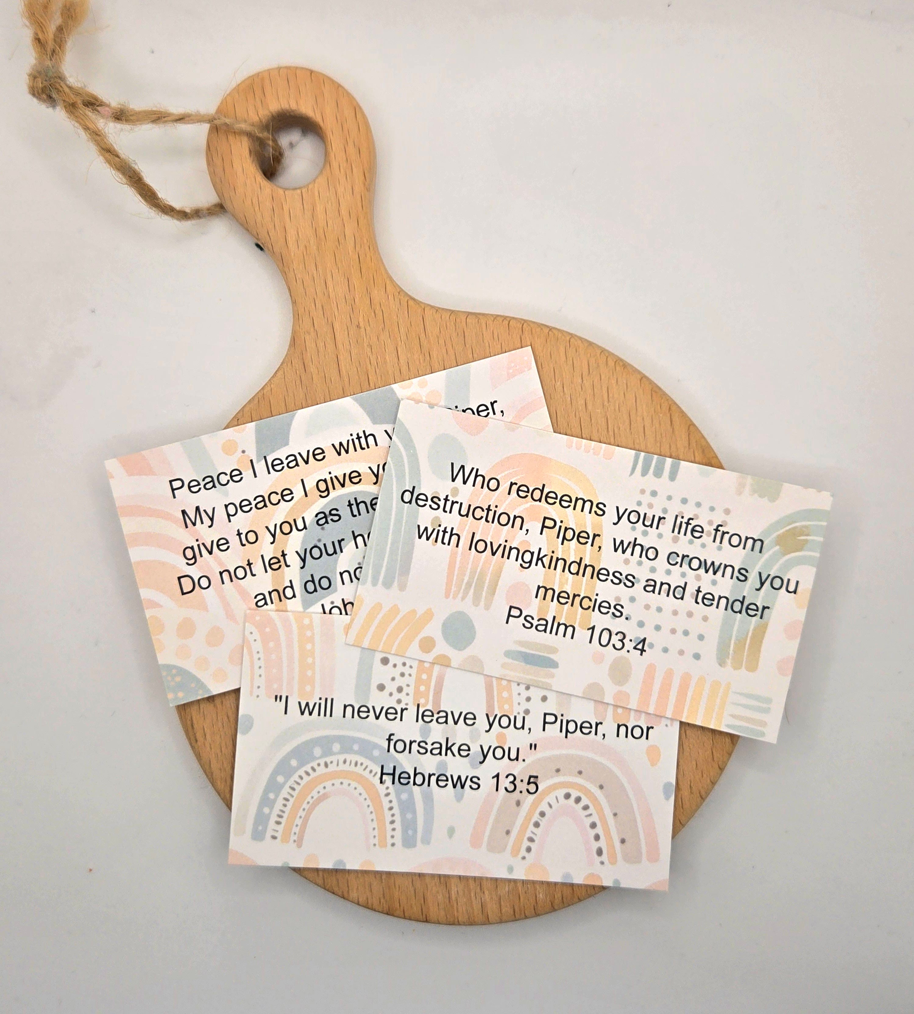 Personalized Scripture Cards - Boho Rainbow