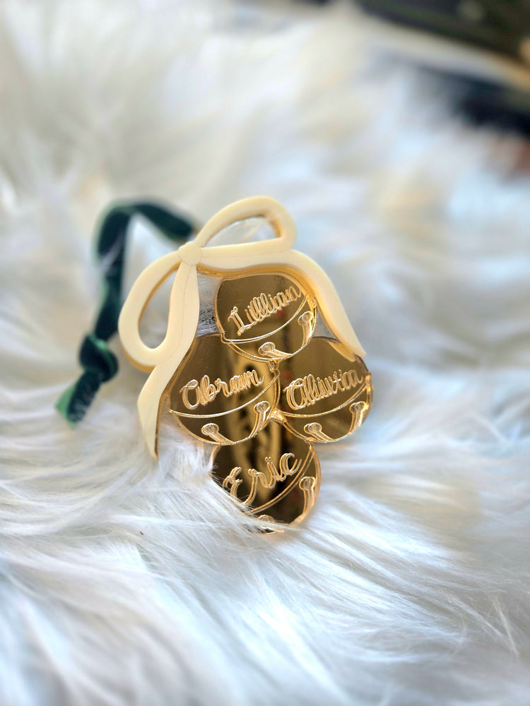 Personalized Mirrored Gold Bell Ornament