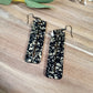 Black + Gold Confetti Cross Earrings