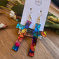 Radiant Faith Cross Earrings - Stained Glass