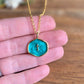 Teal Cross Charm Necklace