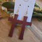 Radiant Faith Cross Earrings - Burgundy