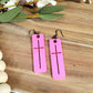 Hot Pink Acrylic Cross Earrings