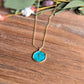 Teal Cross Charm Necklace
