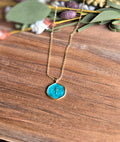 Teal Cross Charm Necklace