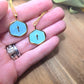 Aqua Cross Charm Necklace