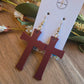 Radiant Faith Cross Earrings - Burgundy