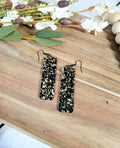 Black + Gold Confetti Cross Earrings