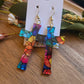 Radiant Faith Cross Earrings - Stained Glass