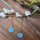 Aqua Cross Charm Necklace