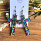 Radiant Faith Cross Earrings - Dark Confetti