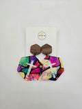 Hexagon Cross Earrings - Mosaic