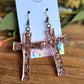 Radiant Faith Cross Earrings - Rose Gold Confetti