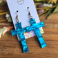 Radiant Faith Cross Earrings - Blue Marble