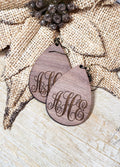 Wooden Monogrammed Teardrops